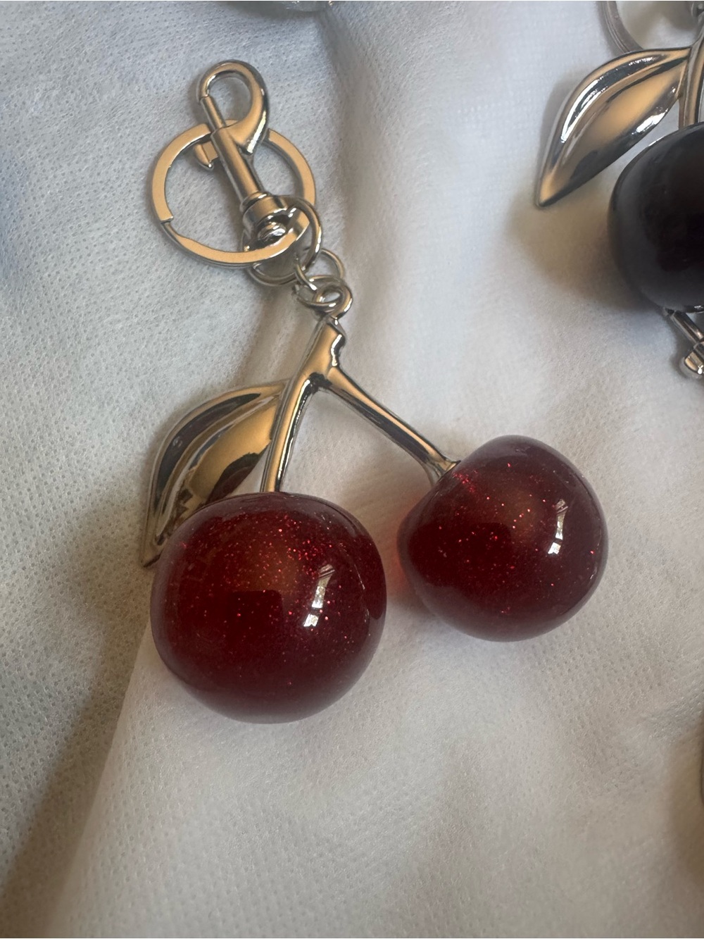 Cherry Bag Charm Keychains - Assorted - ‼️PICK ONE‼️ (silver tone hardware) - Picture 5 of 10